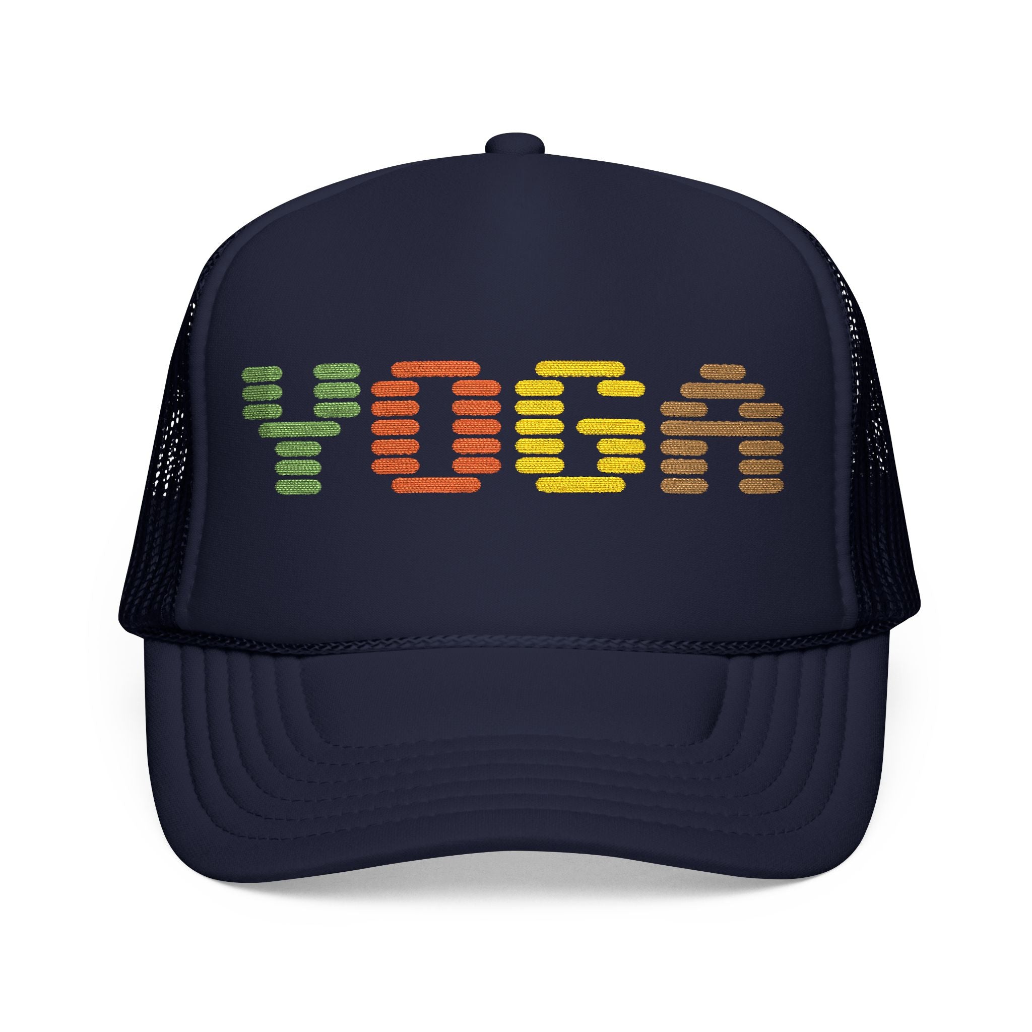 Yoga Foam Trucker Hat - Embroidered Red Cap for Yoga Enthusiasts