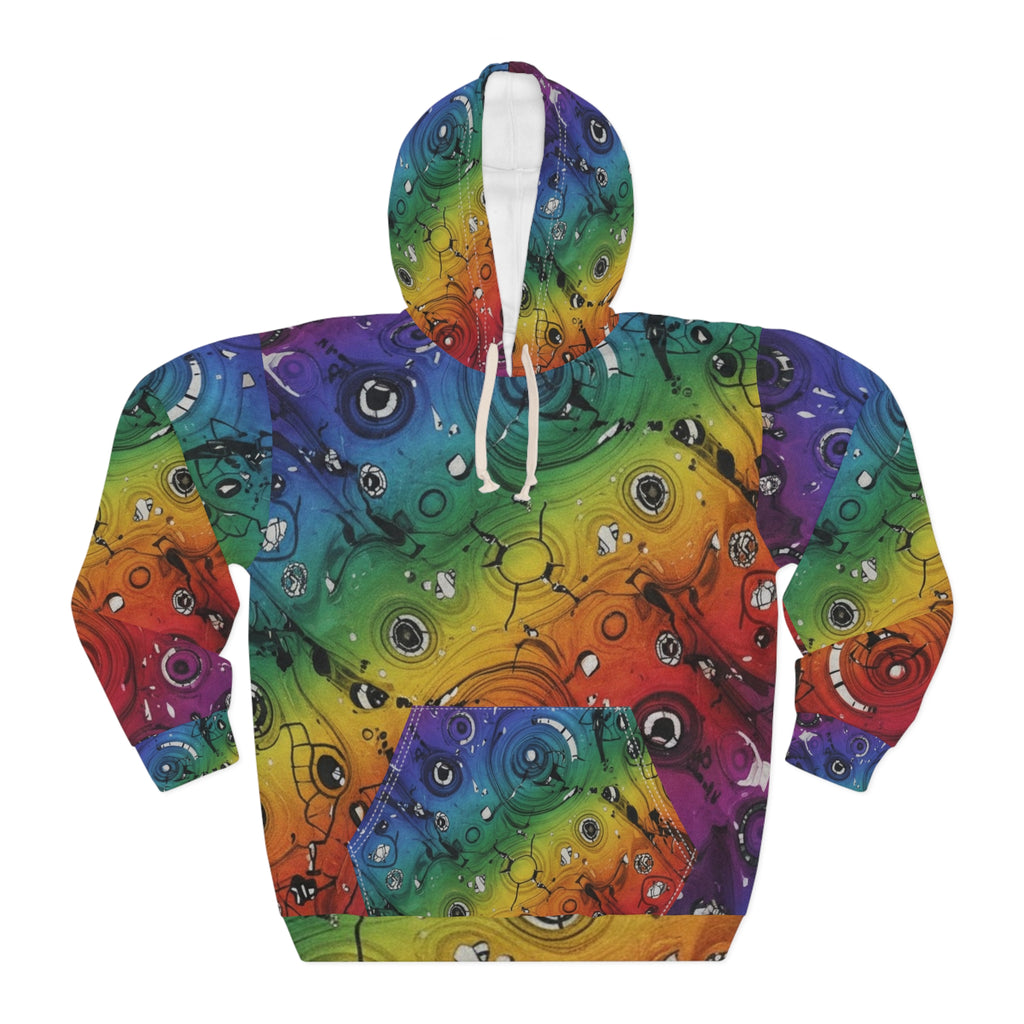 Psychedelic Rainbow Cosmic Hoodie — All-Over Galaxy Swirl Pullover