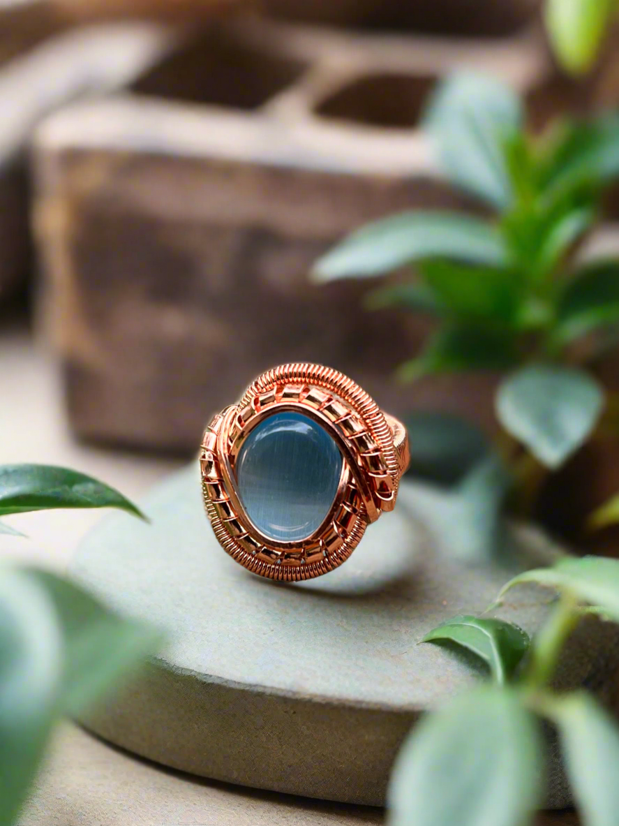 iamevibez Custom Eye Shaped Cat’s Eye Ring