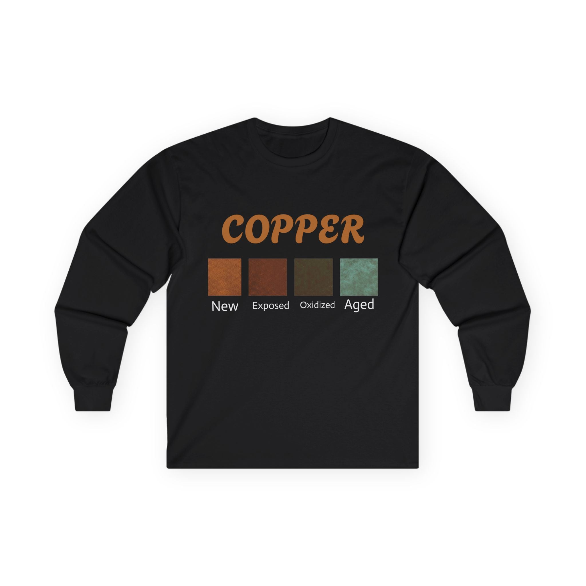 WKE WRLD Copper Color Palette Long Sleeve Tee, Unisex Cotton Tee, Gifts for Art Lovers, Casual Style, Fall Fashion, Unique Graphic Tee