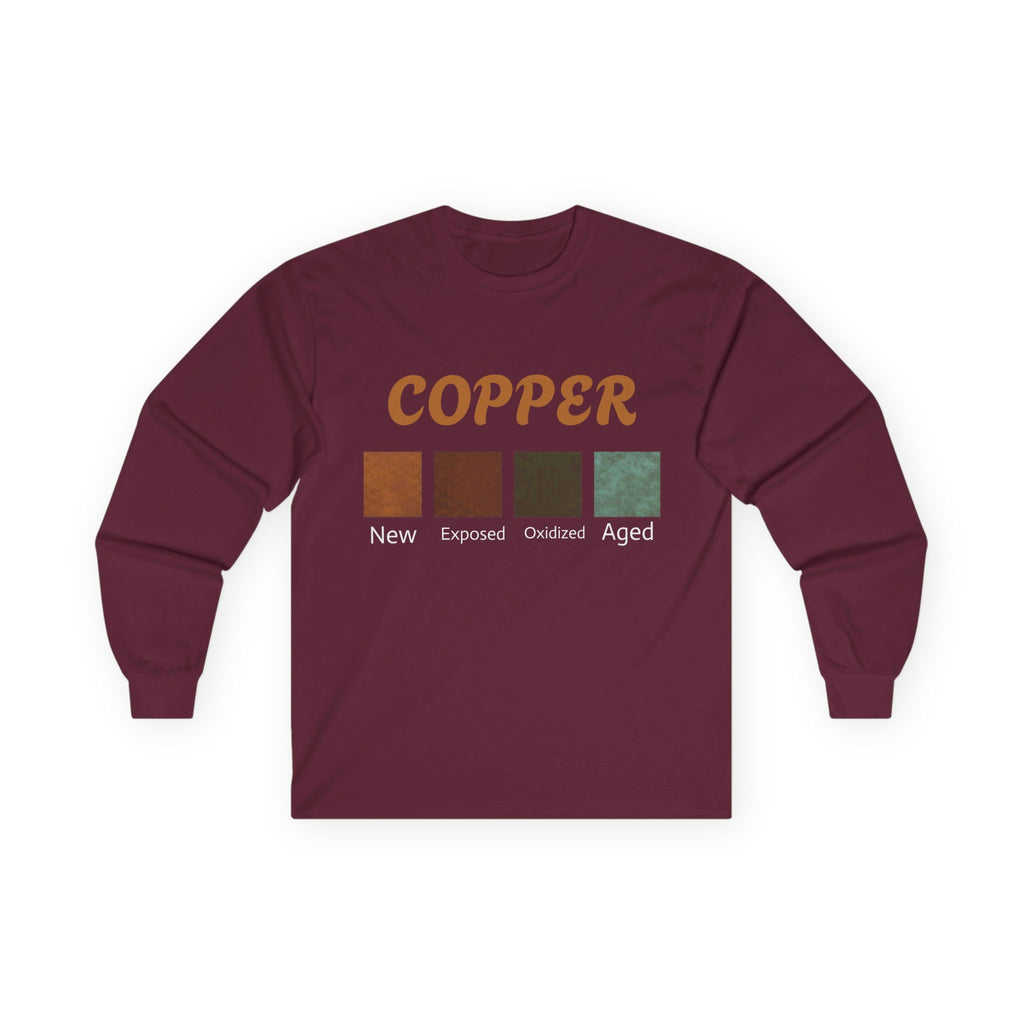 WKE WRLD Copper Color Palette Long Sleeve Tee, Unisex Cotton Tee, Gifts for Art Lovers, Casual Style, Fall Fashion, Unique Graphic Tee