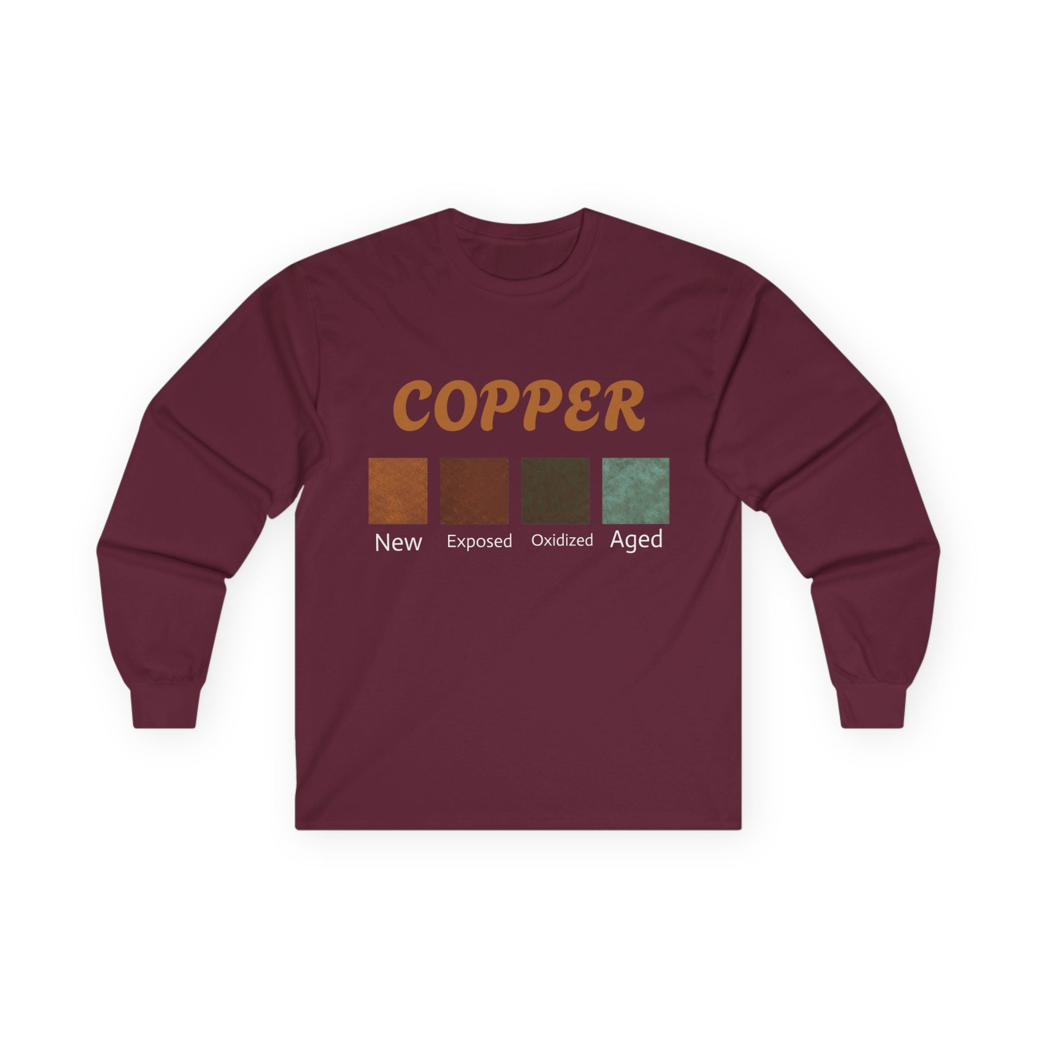 WKE WRLD Copper Color Palette Long Sleeve Tee, Unisex Cotton Tee, Gifts for Art Lovers, Casual Style, Fall Fashion, Unique Graphic Tee