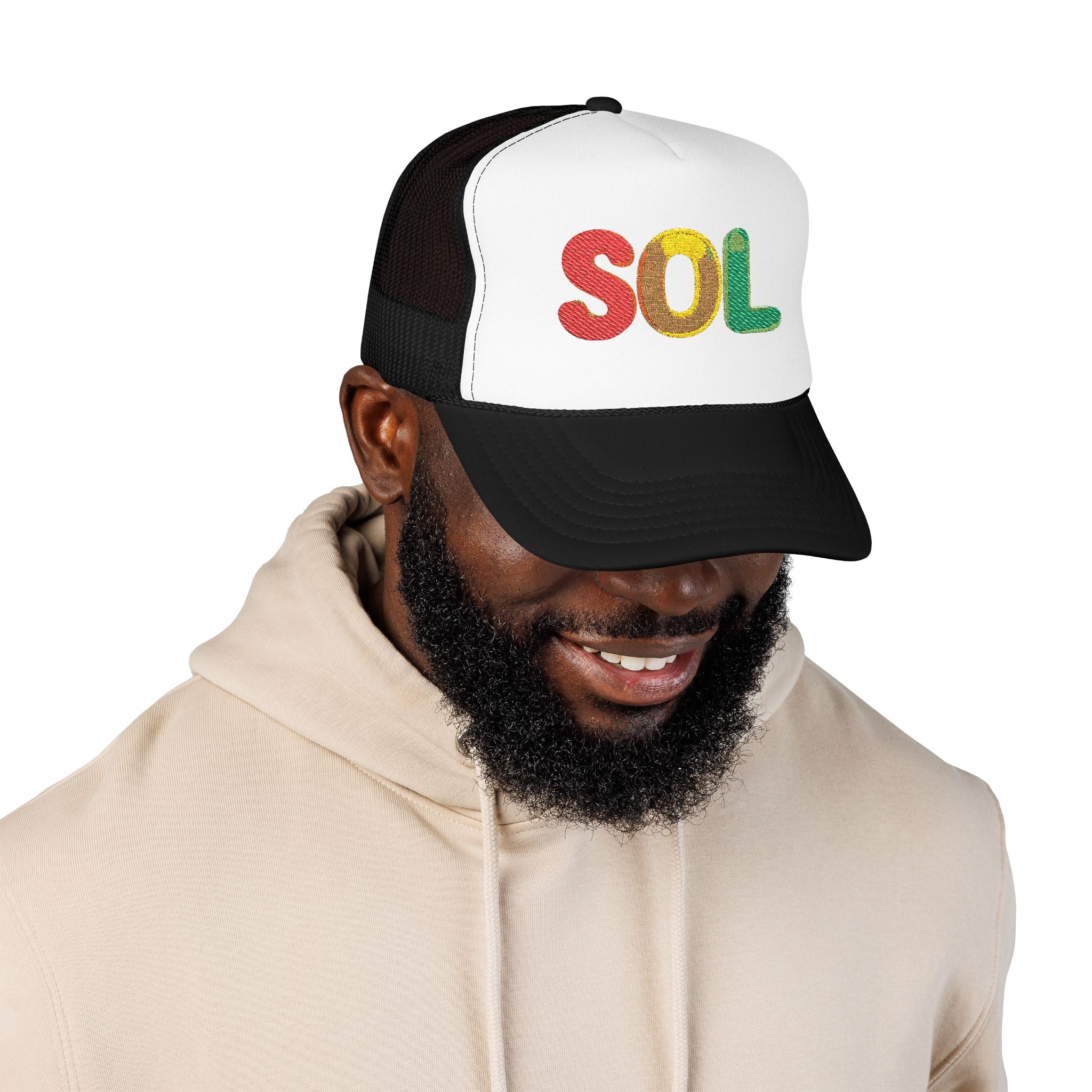 Colorful 'SOL' Foam Trucker Hat for Summer Fun