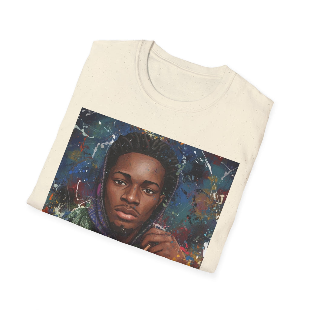 Arcaze Portrait T‑Shirt — Cosmic Musician Artwork