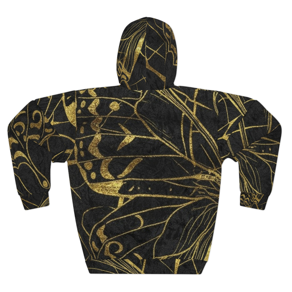 Gold Butterfly Pattern Hoodie
