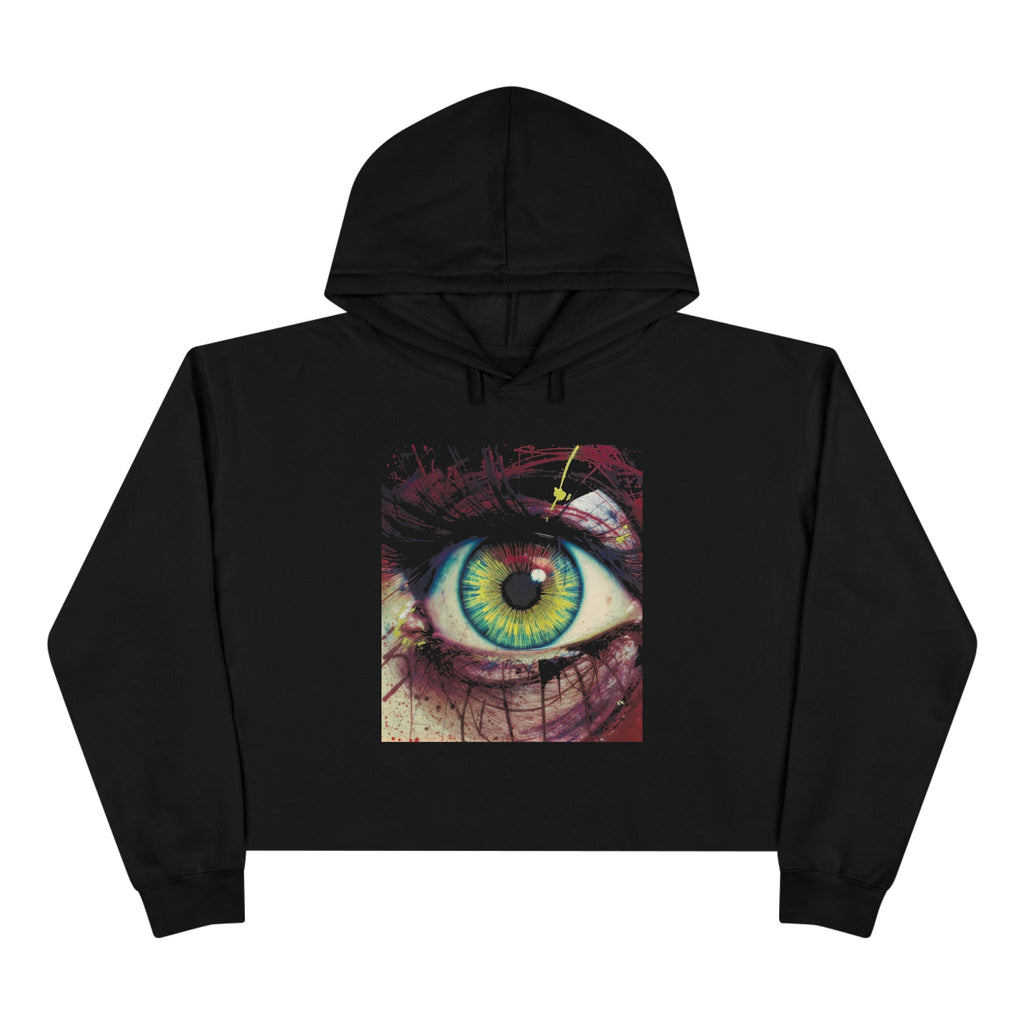 WKE WRLD Mystical Eye Crop Hoodie - Clairvoyance, See The Unseen, Boho Fashion, Visionary Gift, Cozy Streetwear