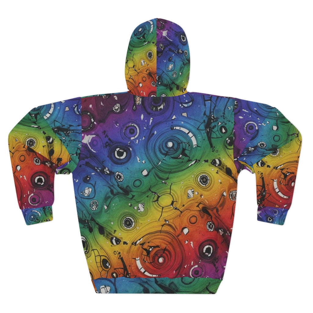 Psychedelic Rainbow Cosmic Hoodie — All-Over Galaxy Swirl Pullover