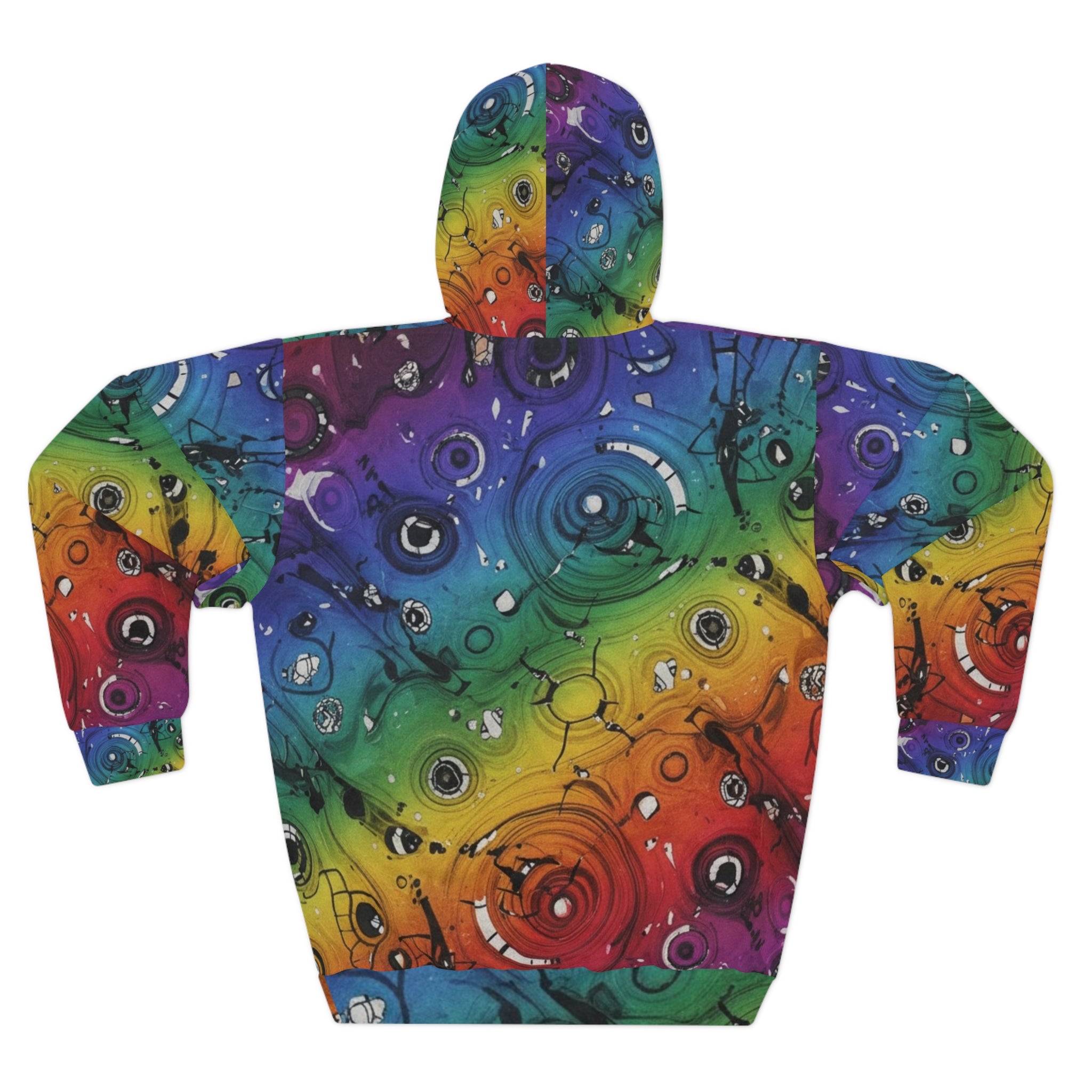 Psychedelic Rainbow Cosmic Hoodie — All-Over Galaxy Swirl Pullover