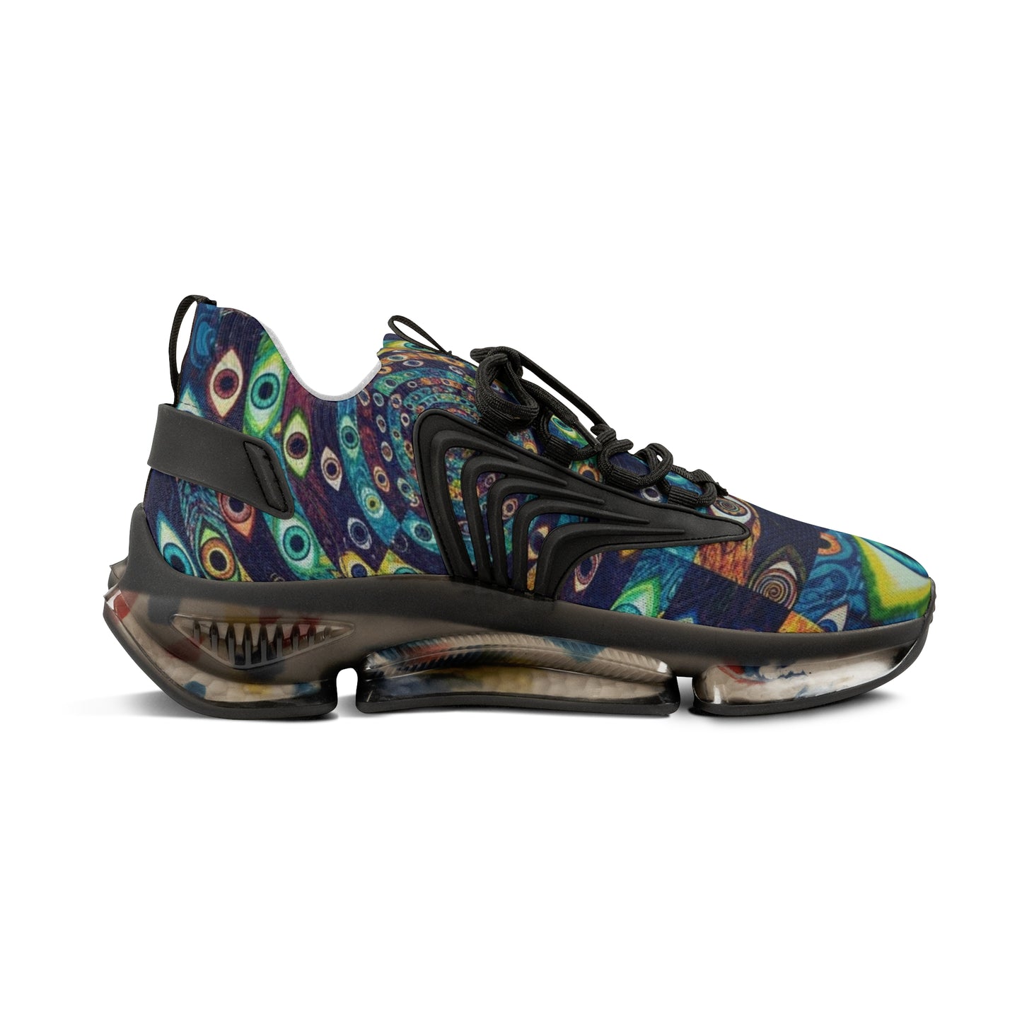 WKE WRLD Vibrant Art-Inspired Mesh Sneakers for Men, Casual Footwear, Unique Design Sneakers, Trendy Athletic Shoes, Colorful Sport Sneakers