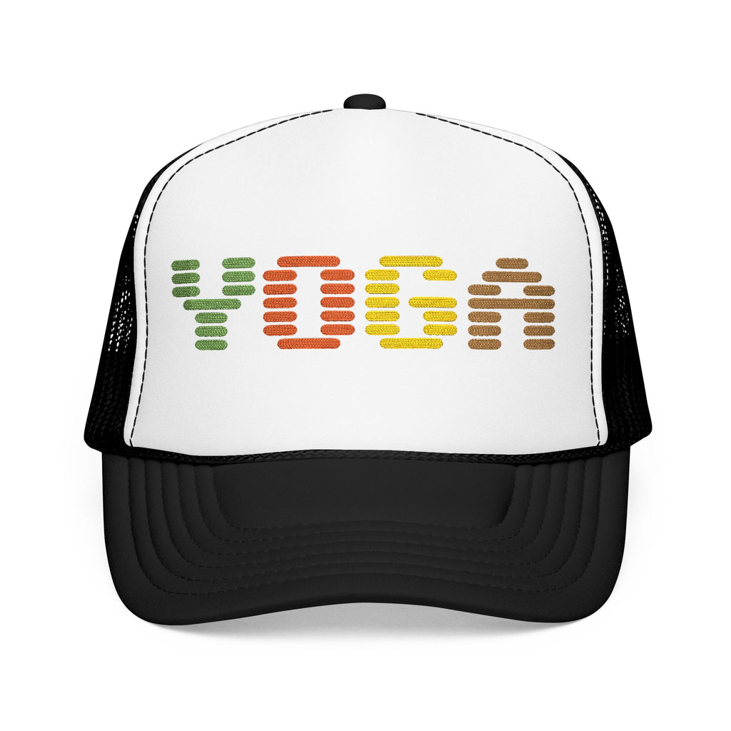 Yoga Foam Trucker Hat - Embroidered Red Cap for Yoga Enthusiasts