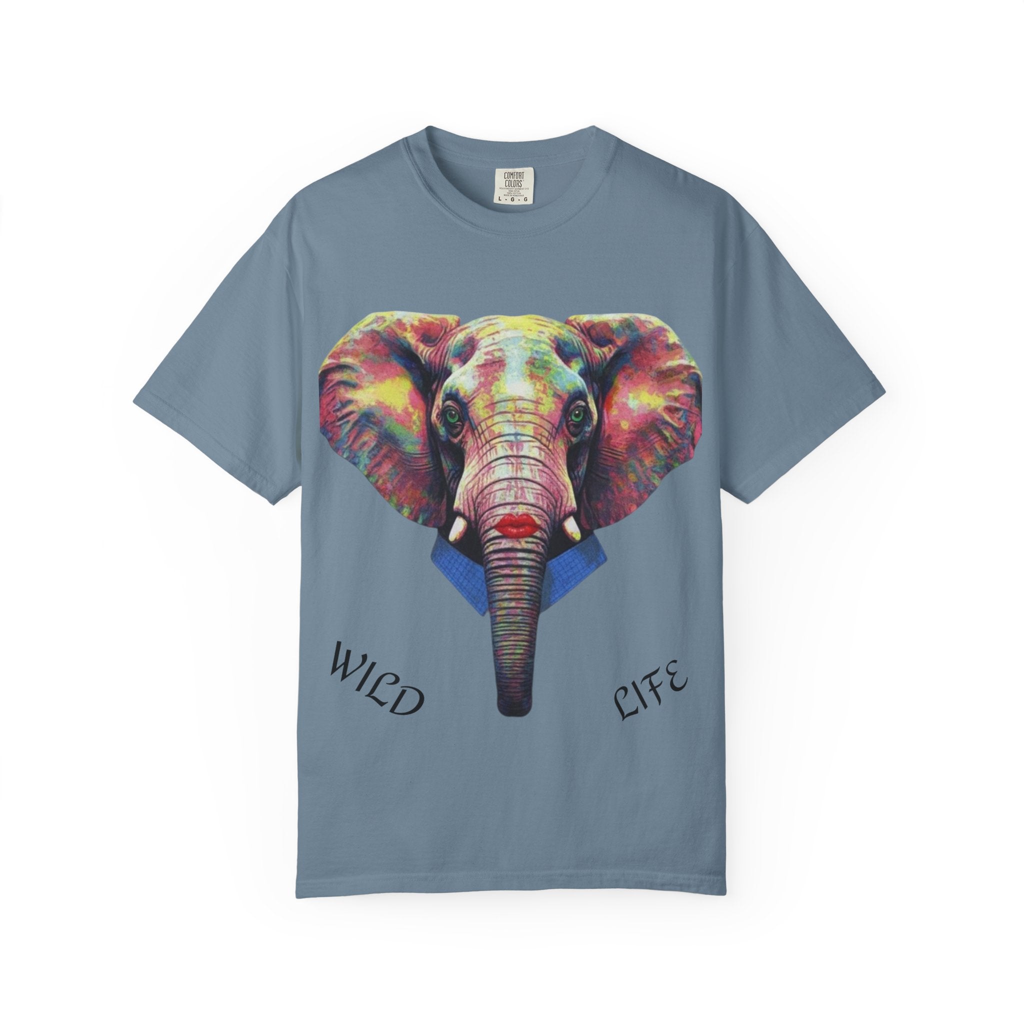 Wild Life Elephant Portrait T-Shirt — Colorful Retro Primate Graphic Tee