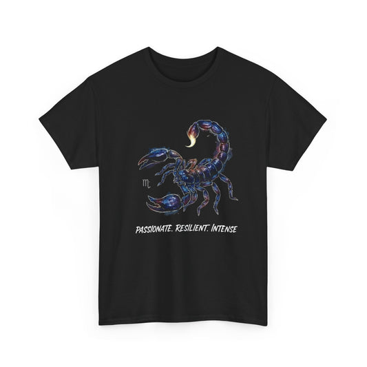 Scorpio Zodiac Tee - Passionate, Resilient, Intense, Astrology Gift, Unisex Shirt, Horoscope Outfit, Birthday Present