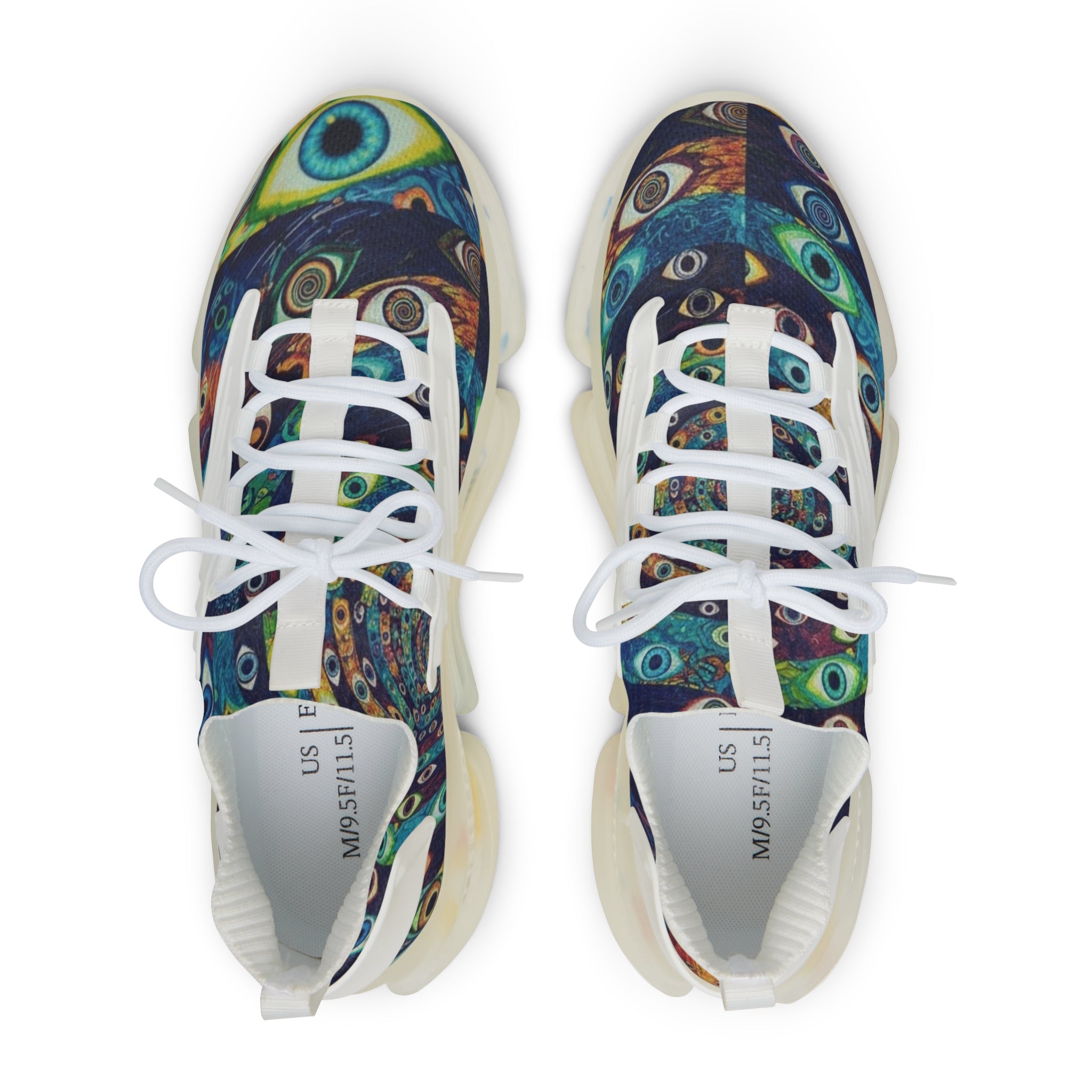 WKE WRLD Vibrant Art-Inspired Mesh Sneakers for Men, Casual Footwear, Unique Design Sneakers, Trendy Athletic Shoes, Colorful Sport Sneakers
