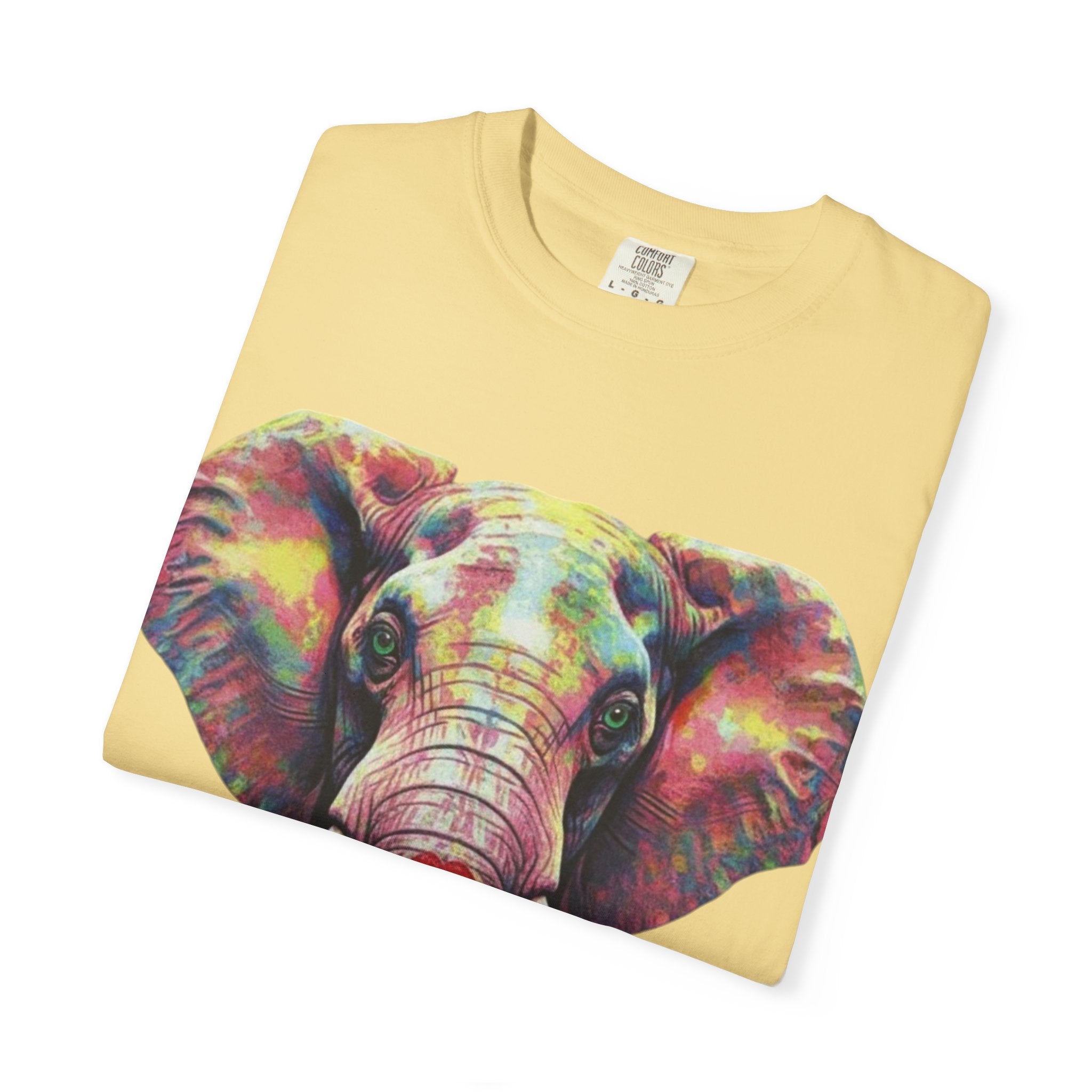 Wild Life Elephant Portrait T-Shirt — Colorful Retro Primate Graphic Tee