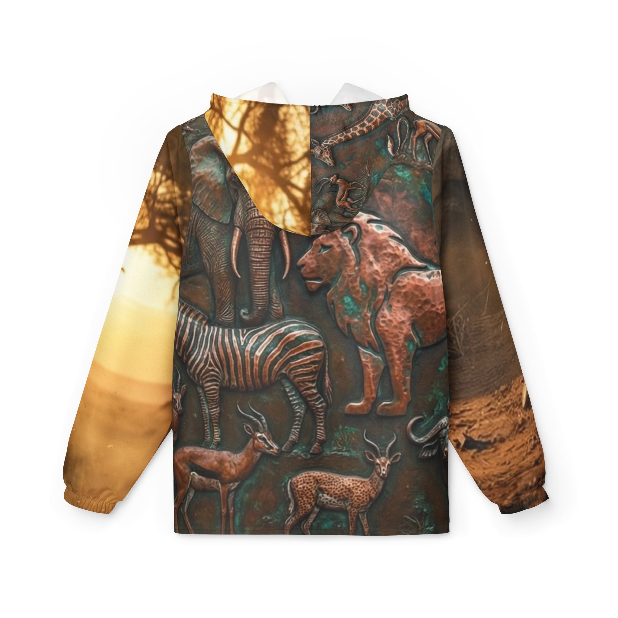 Wild Life Windbreaker Jacket — Abstract Quilted Collage