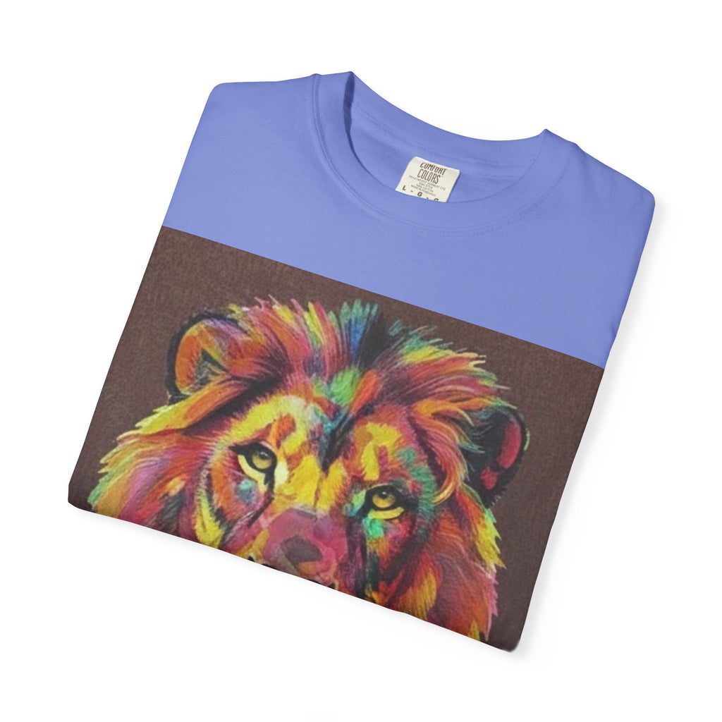 Wild Life Lion Portrait T-Shirt — Colorful Retro Primate Graphic Tee