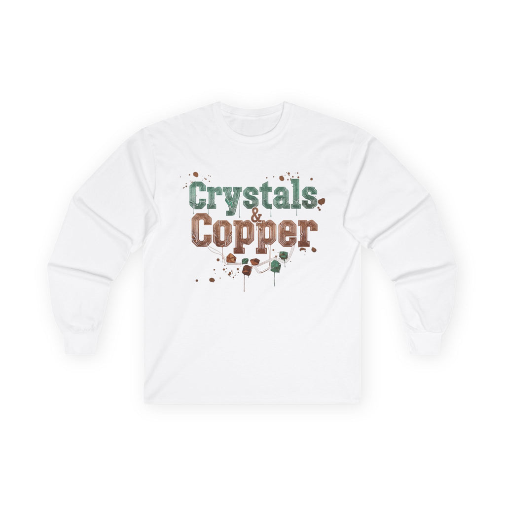 WKE WRLD Crystal & Copper Long Sleeve Tee - Boho Fashion, Festival Outfit, Unique Gift, Unisex Apparel, Statement Shirt