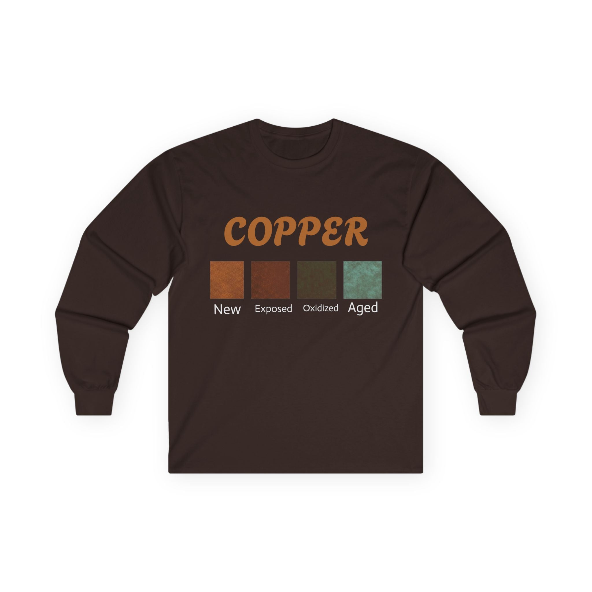 WKE WRLD Copper Color Palette Long Sleeve Tee, Unisex Cotton Tee, Gifts for Art Lovers, Casual Style, Fall Fashion, Unique Graphic Tee