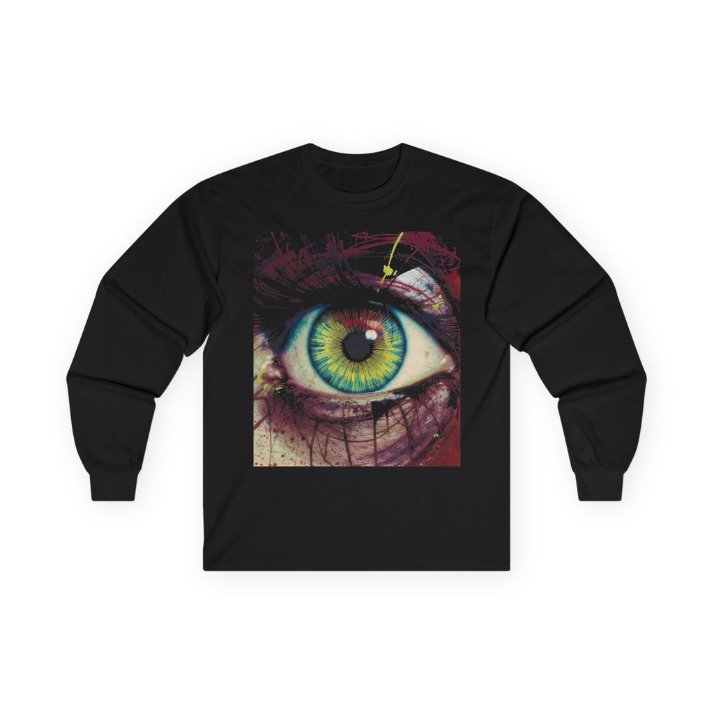 WKE WRLD Colorful Eye Long Sleeve Tee, Unisex Shirt, Trendy Apparel, Artistic Fashion, Gift for Art Lovers, Casual Wear
