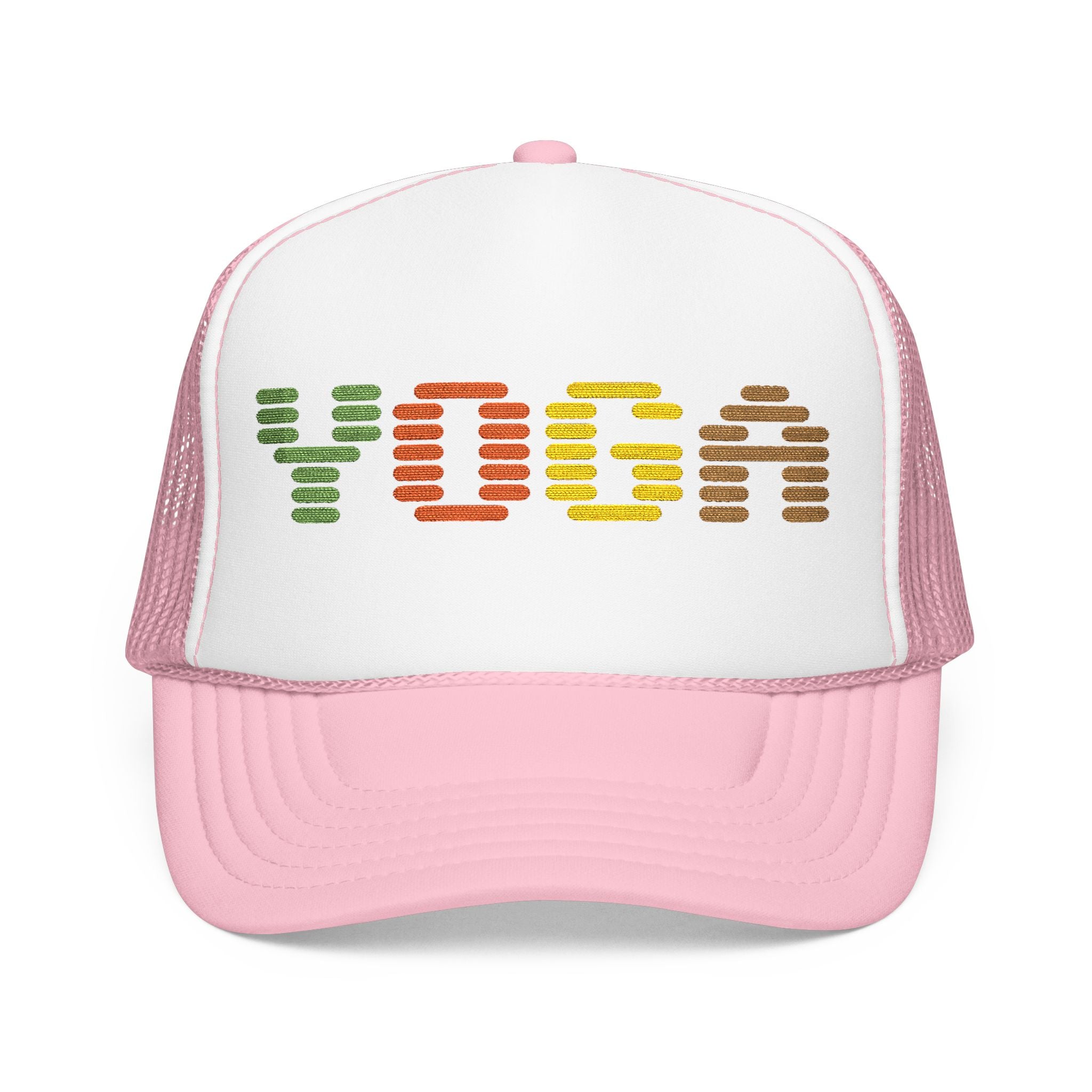 Yoga Foam Trucker Hat - Embroidered Red Cap for Yoga Enthusiasts