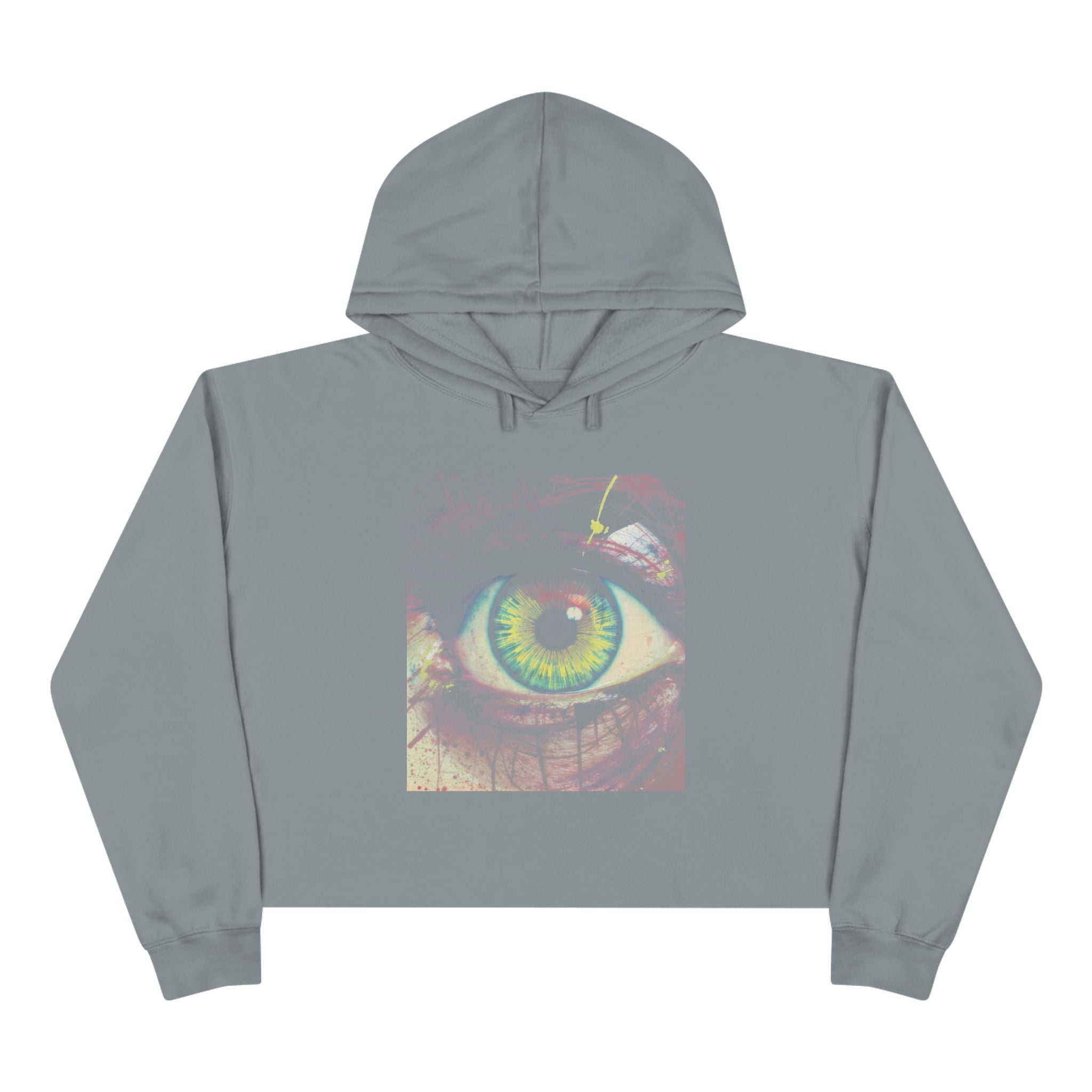 WKE WRLD Mystical Eye Crop Hoodie - Clairvoyance, See The Unseen, Boho Fashion, Visionary Gift, Cozy Streetwear