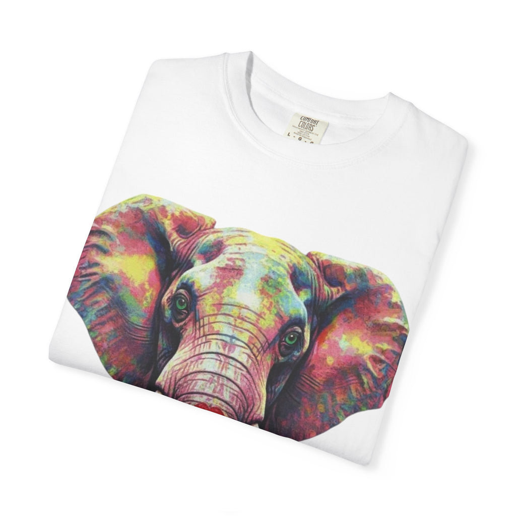Wild Life Elephant Portrait T-Shirt — Colorful Retro Primate Graphic Tee