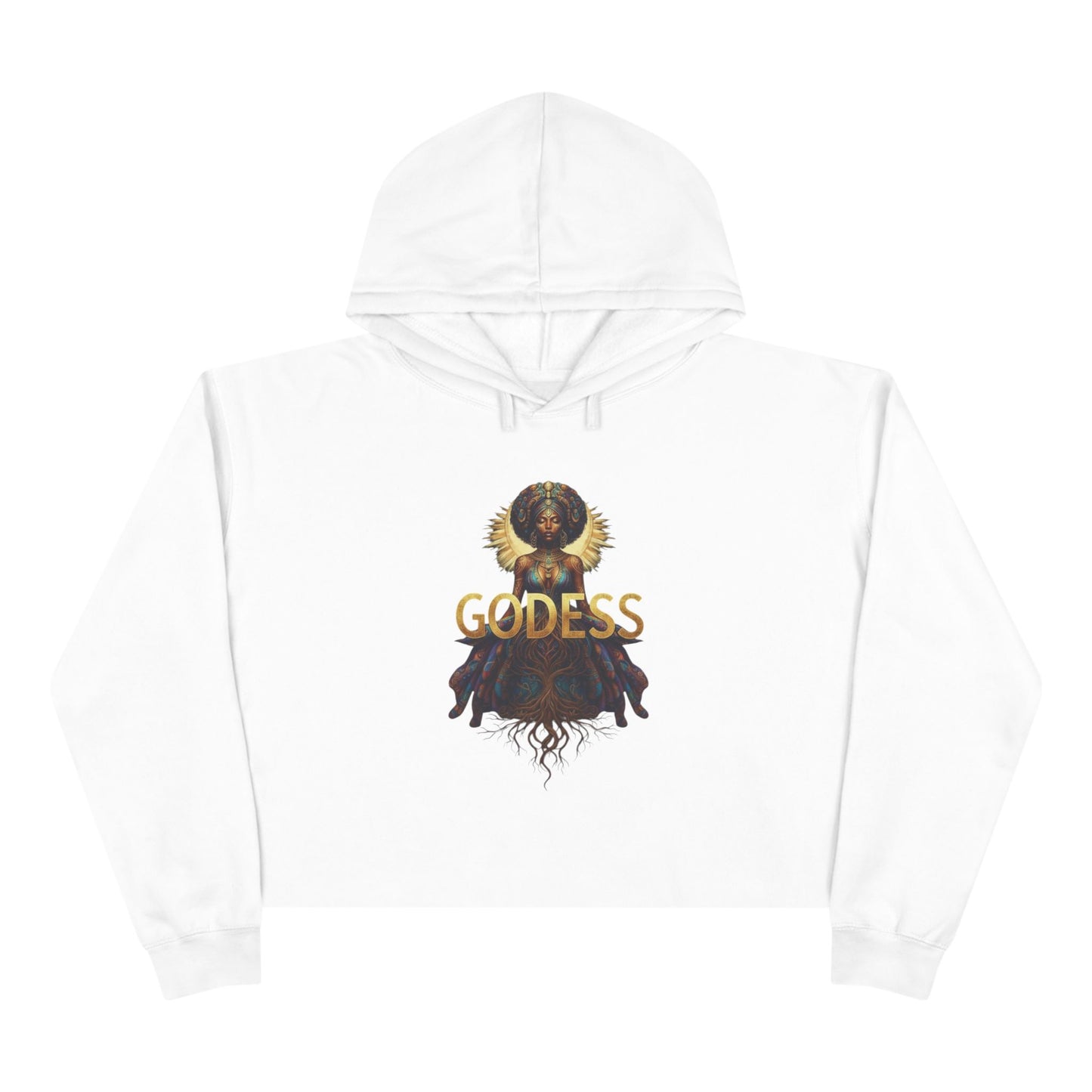 Goddess Crop Hoodie, Feminine Fashion, Casual Wear, Comfortable Sweatshirt, Gift for Her, Inspirational Apparel