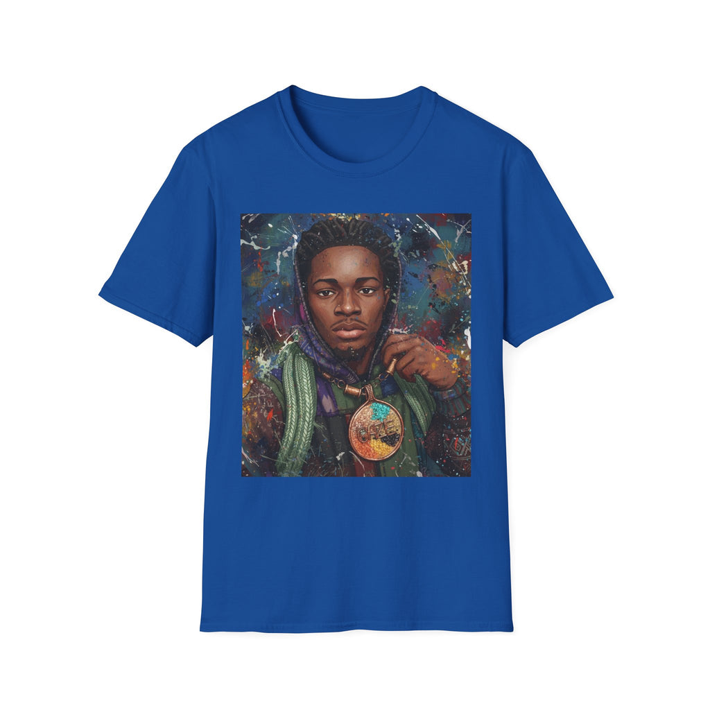 Arcaze Portrait T‑Shirt — Cosmic Musician Artwork
