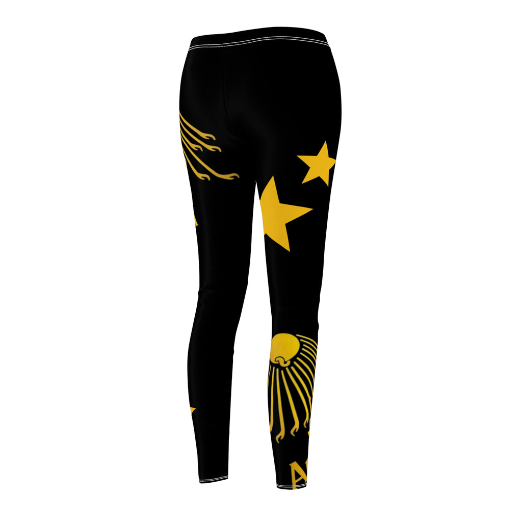 Gold Sunburst 'Aurora' Printed Leggings