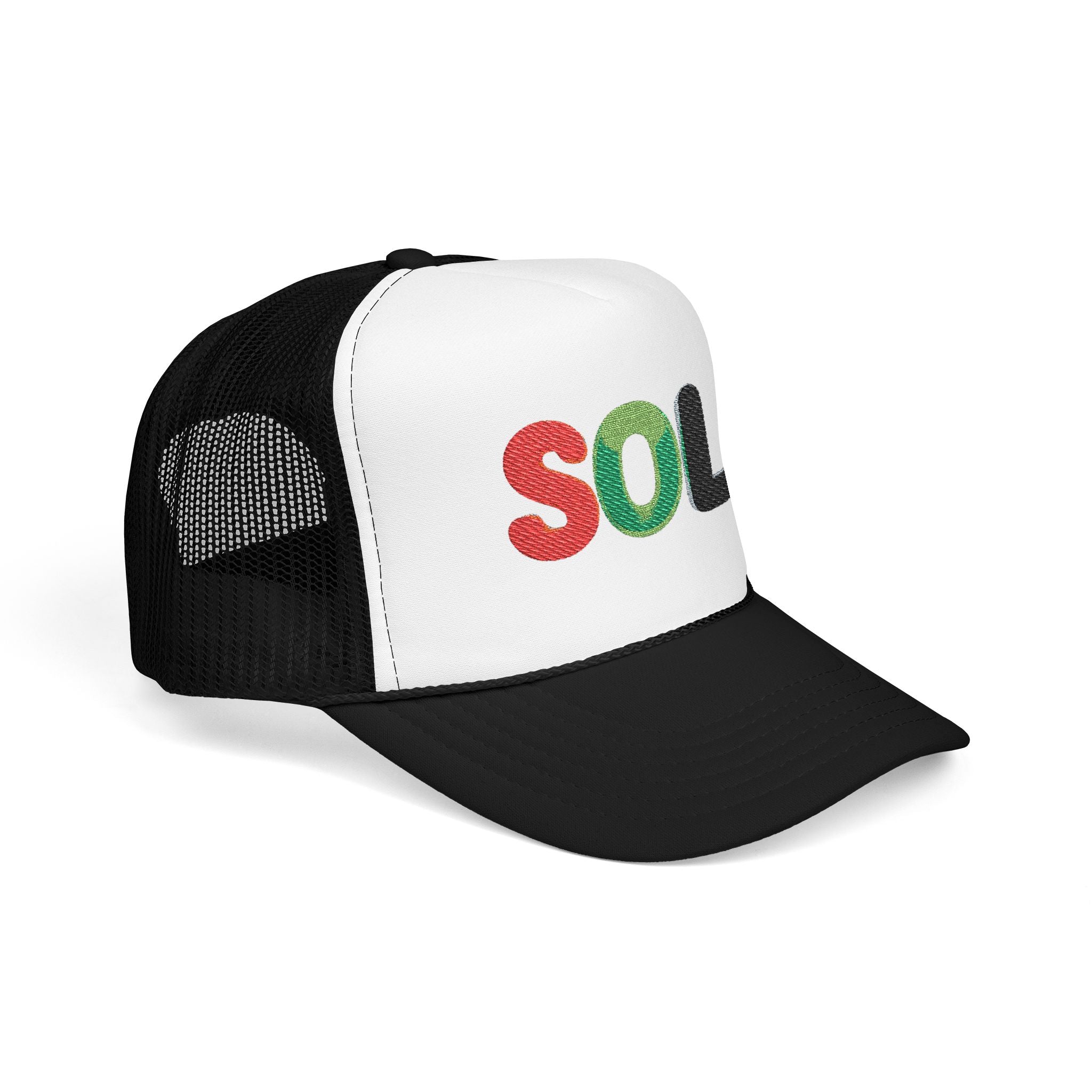 Red green and black Embroidered Trucker Hat - SOL Design
