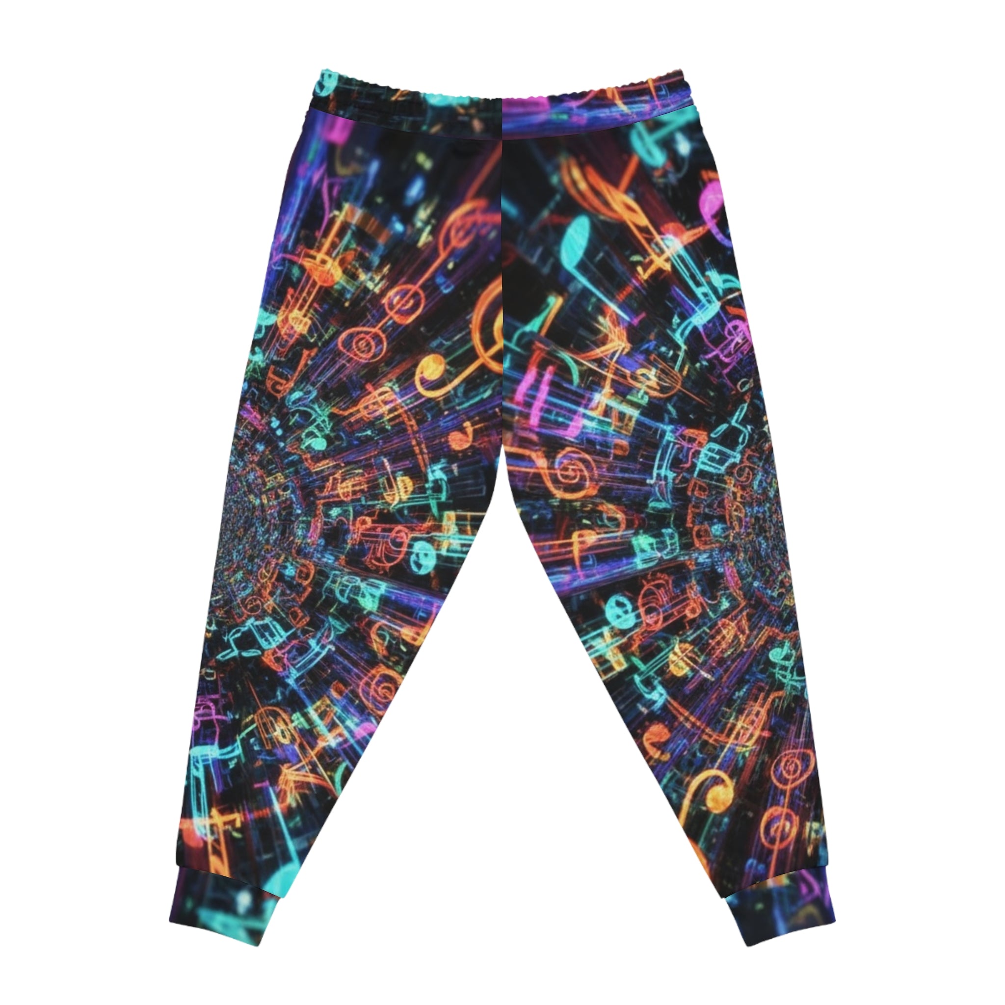 WKE WRLD Vibrant Music-Themed Joggers, Music Lover Gift, Dancewear Pants, Festival Outfit, Jogging Bottoms