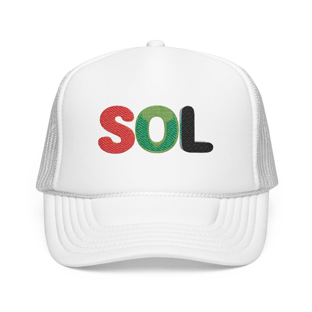 Red green and black Embroidered Trucker Hat - SOL Design