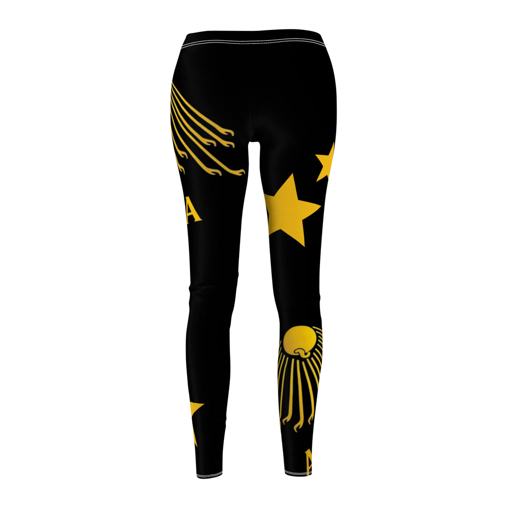 Gold Sunburst 'Aurora' Printed Leggings