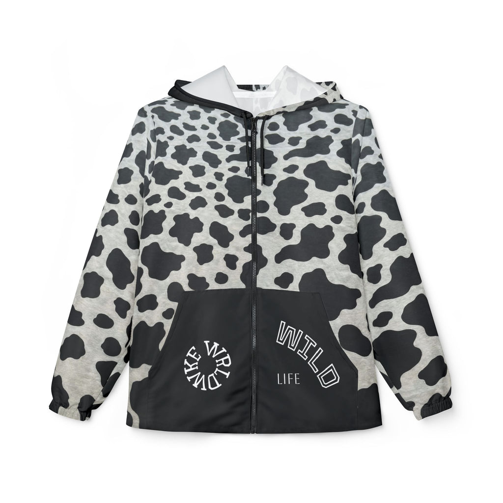 Wild Life Cow Print Windbreaker Jacket
