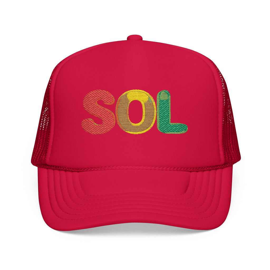 Colorful 'SOL' Foam Trucker Hat for Summer Fun