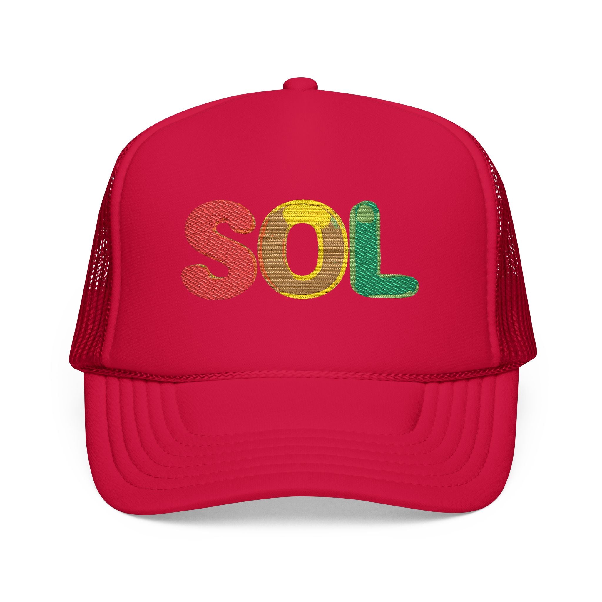 Colorful 'SOL' Foam Trucker Hat for Summer Fun
