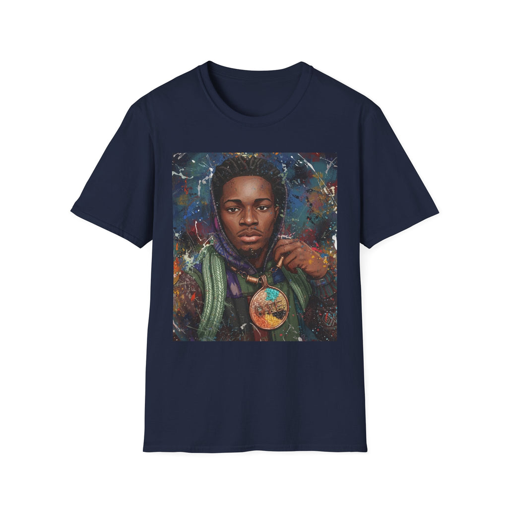Arcaze Portrait T‑Shirt — Cosmic Musician Artwork