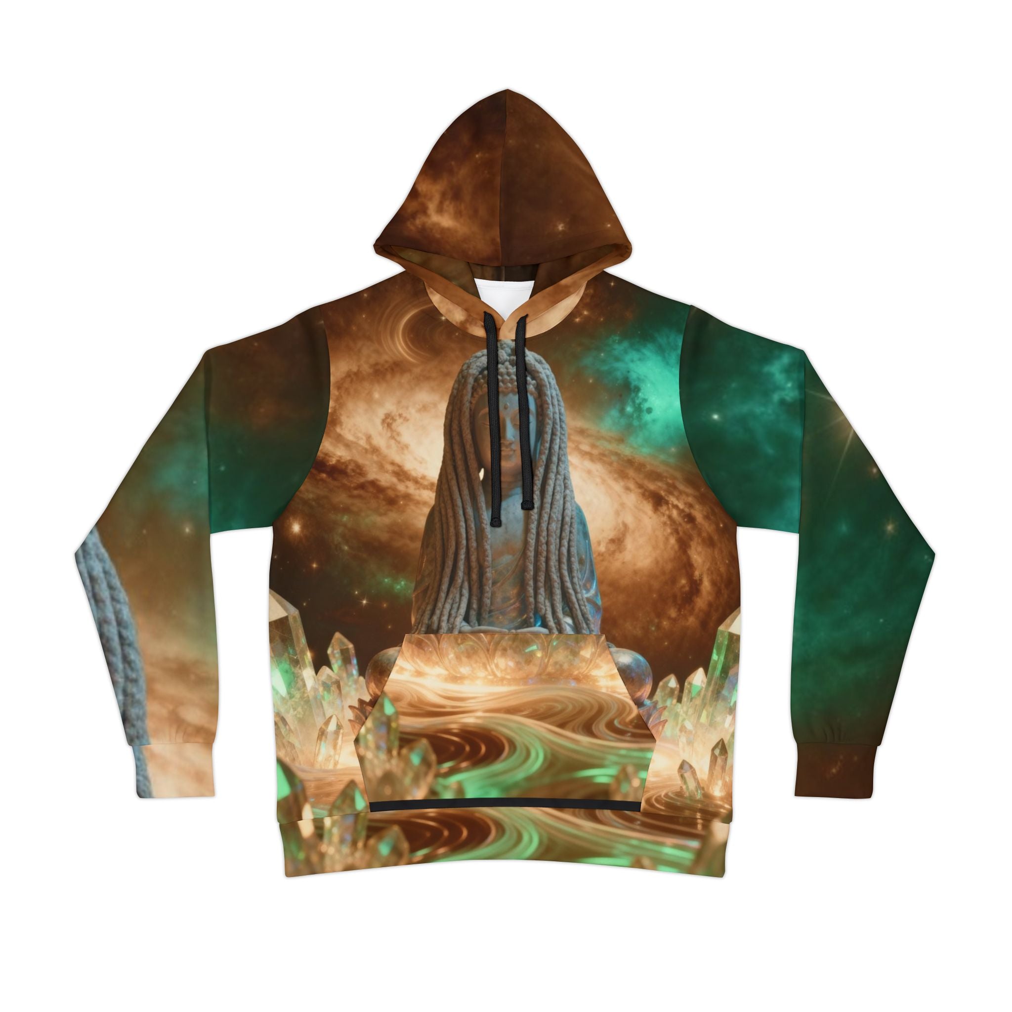 WKE WRLD Cosmic Shiva Serenity Hooded Sweatshirt | Unique Galaxy Design, Perfect for Yoga, Gym, Meditation, Comfortable Outerwear