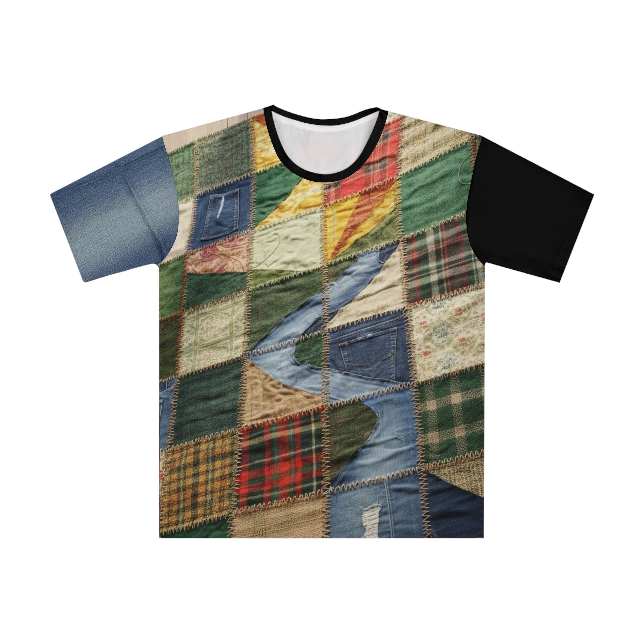 Patchwork Vibe unisex T-Shirt, Casual Wear, Unique Gift, Summer Essentials, Trendy Fashion, Outdoor Activities