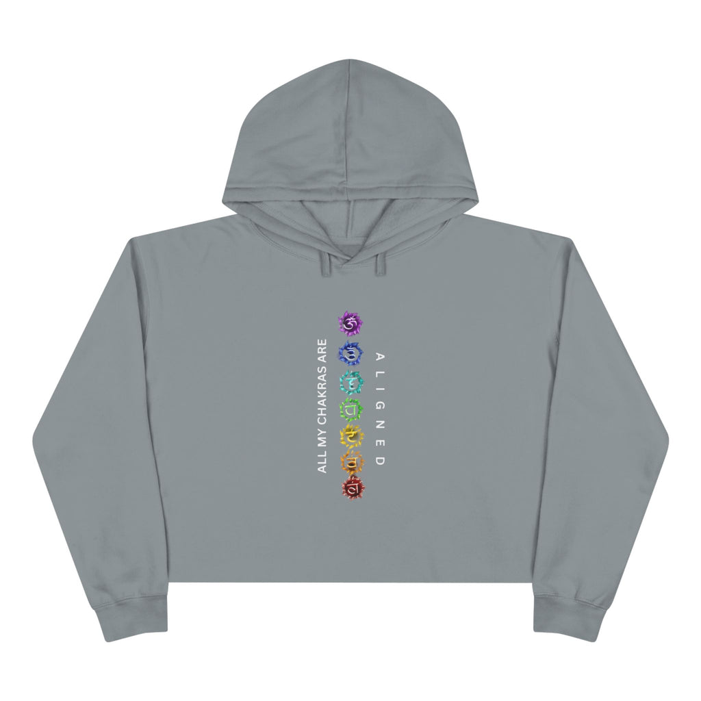 Chakra Alignment Crop Hoodie - Spiritual Gift for Yoga Lovers, Meditation, Affirmation Apparel, Cozy Layer for Self-Care