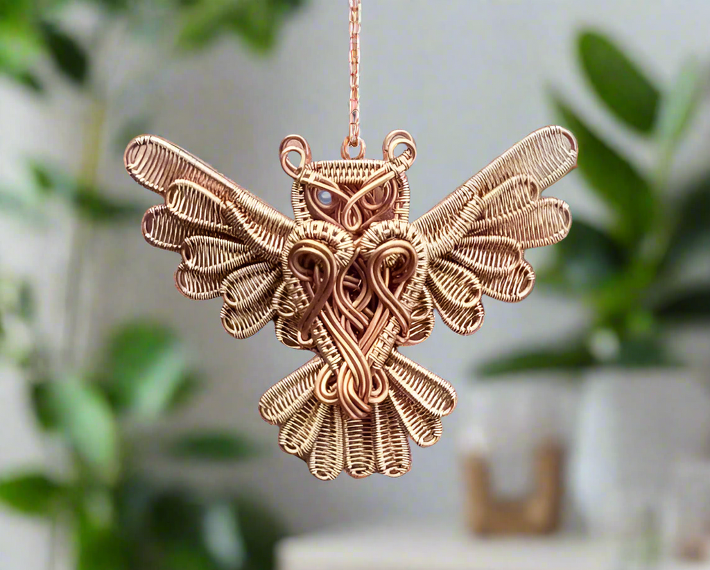 iamevibez Custom Wire Wrapped Owl Necklace