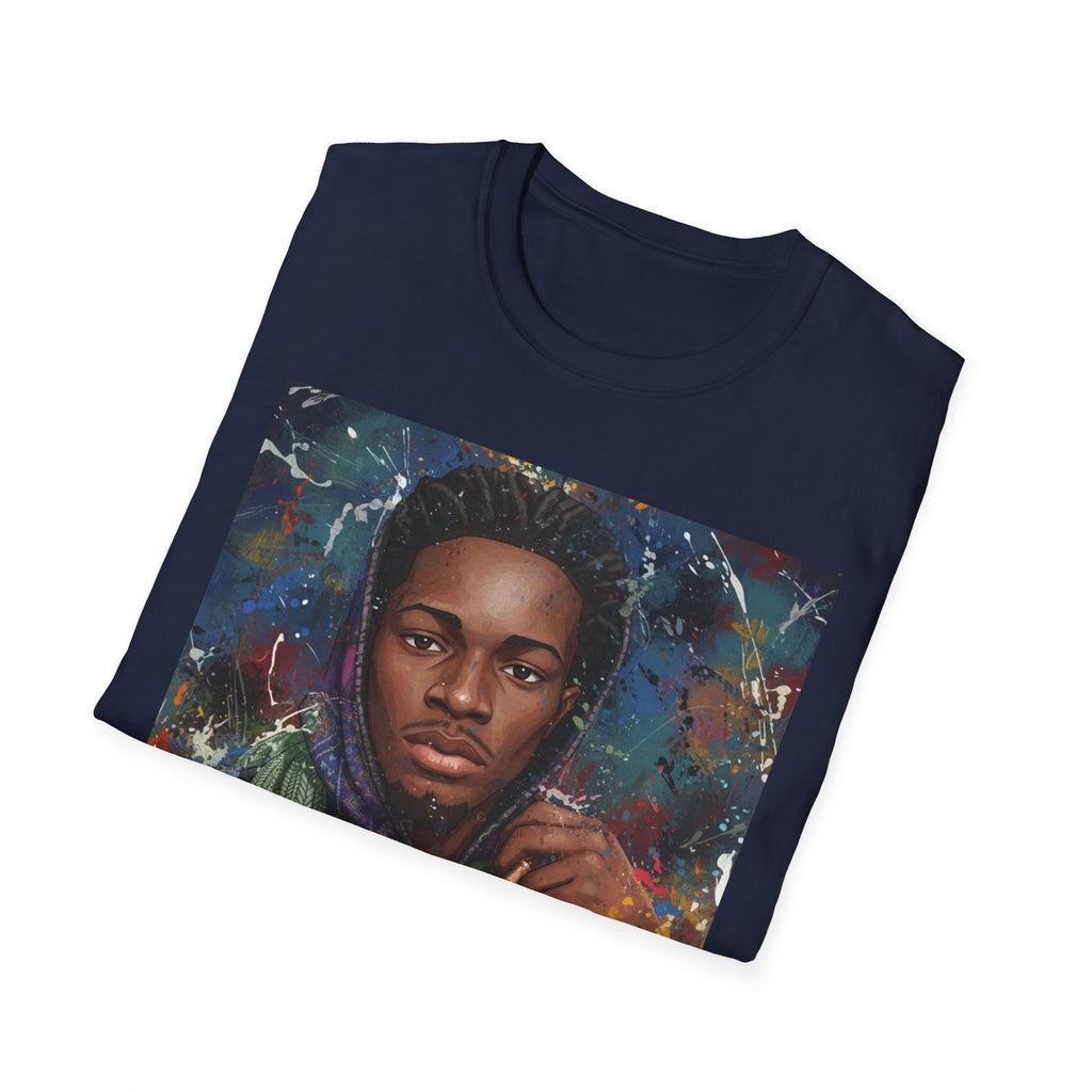Arcaze Portrait T‑Shirt — Cosmic Musician Artwork
