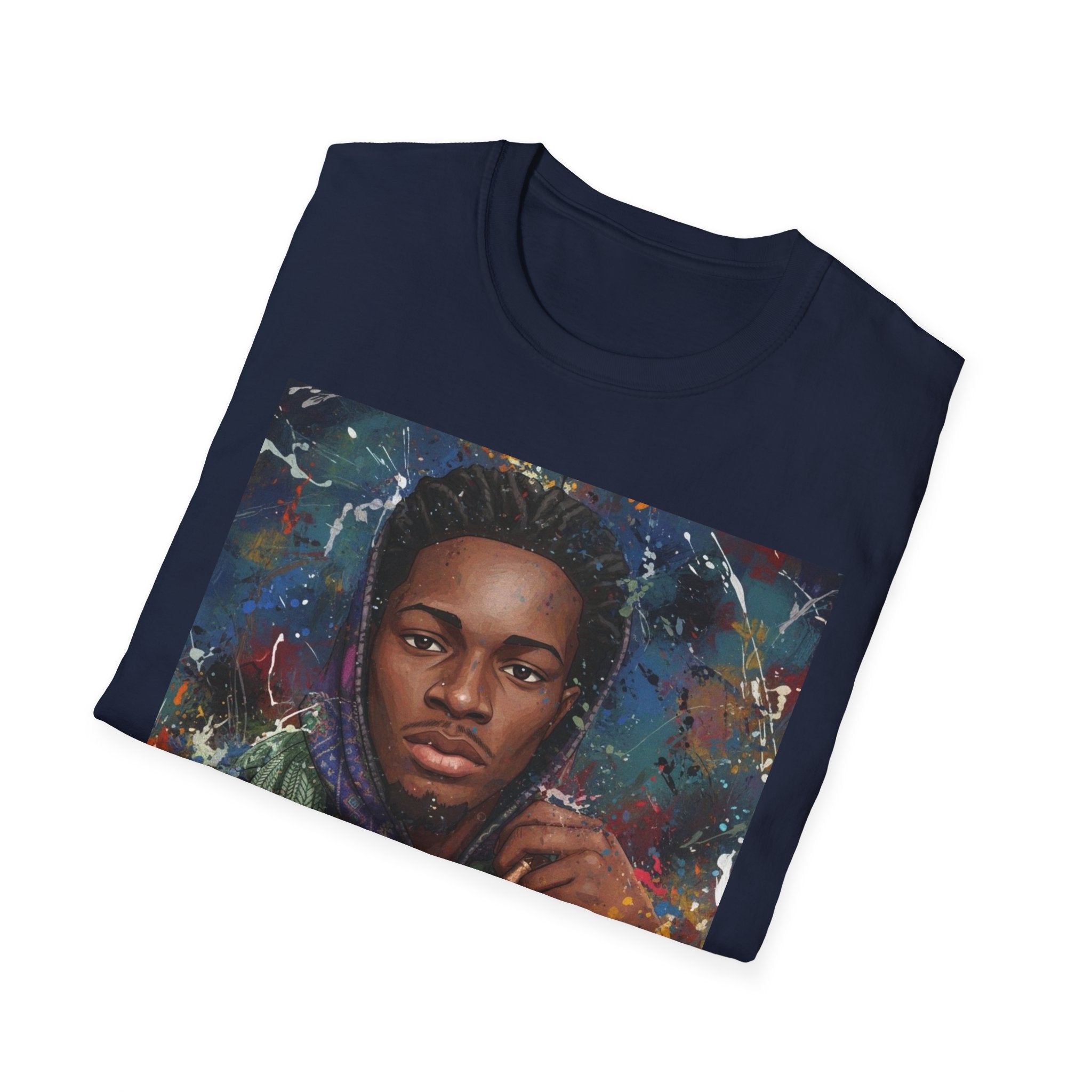 Arcaze Portrait T‑Shirt — Cosmic Musician Artwork