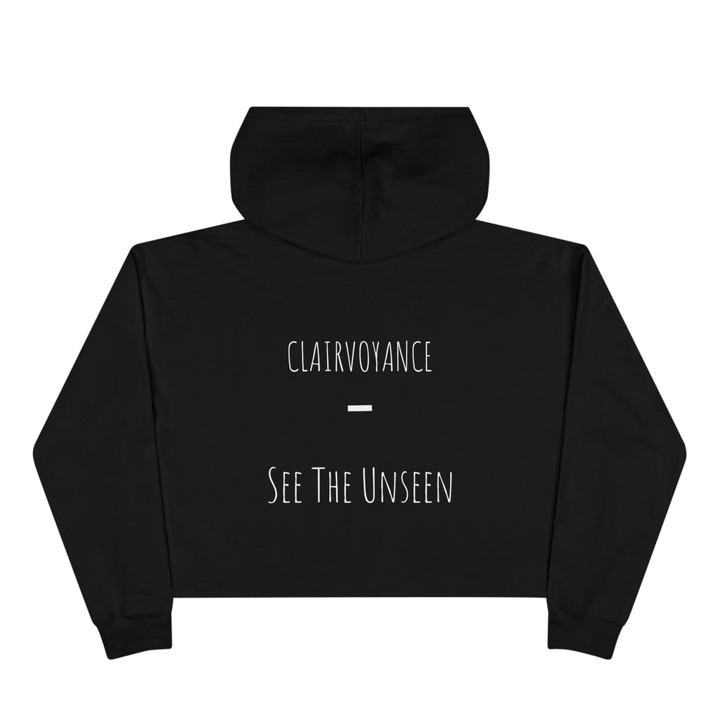 WKE WRLD Mystical Eye Crop Hoodie - Clairvoyance, See The Unseen, Boho Fashion, Visionary Gift, Cozy Streetwear