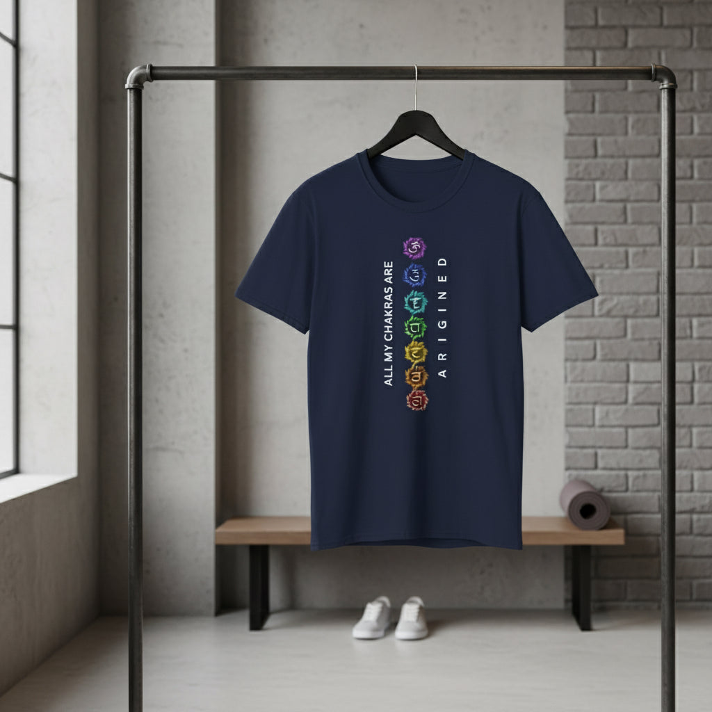All My Chakras Are Aligned 100% Cotton T-Shirt: Unisex Softstyle Tee for Wellness, Yoga, Meditation, Spiritual Gifts, Mindfulness Apparel