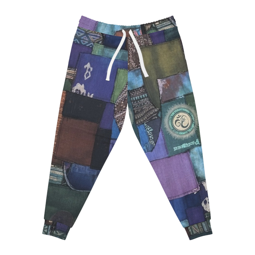 Patchwork Athletic Joggers — Boho Colorblock AOP Sweatpants