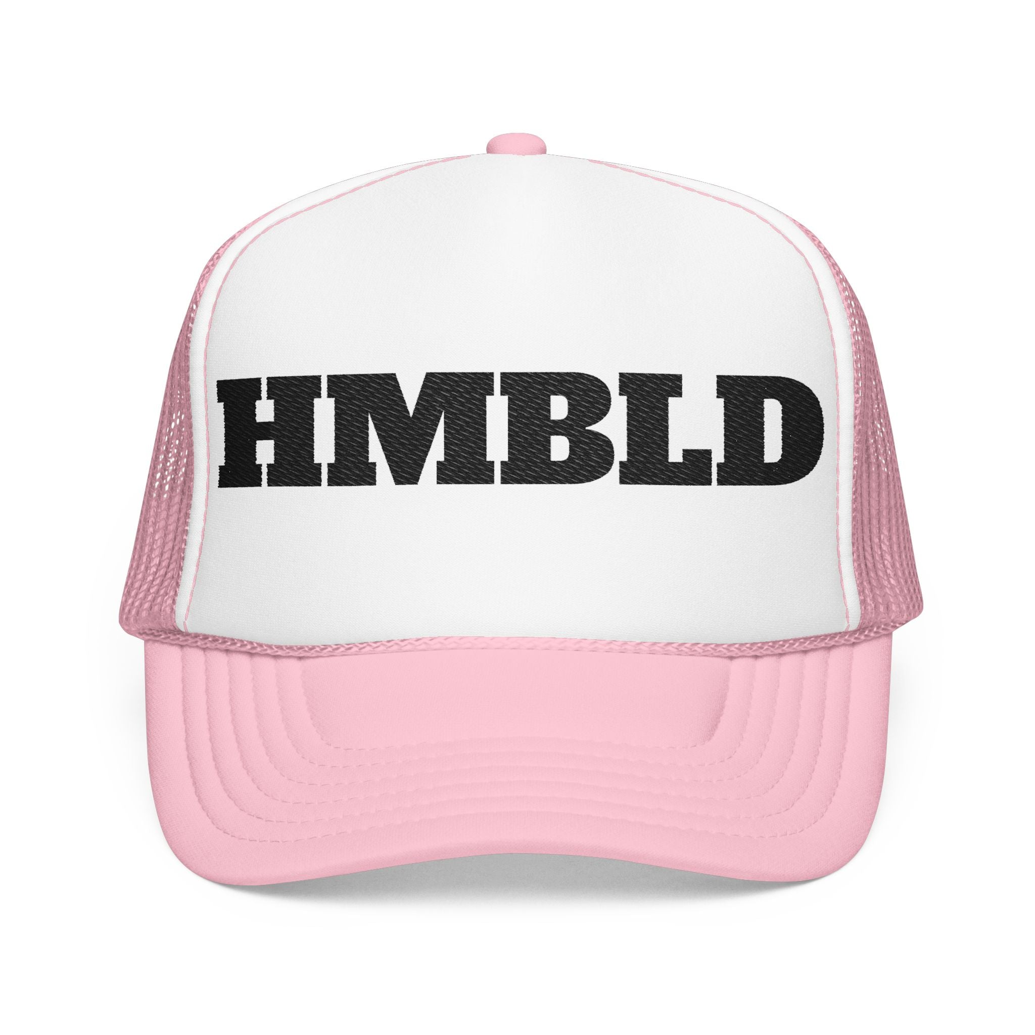 Red Foam Trucker Hat with 'HMBDLD' Embroidery
