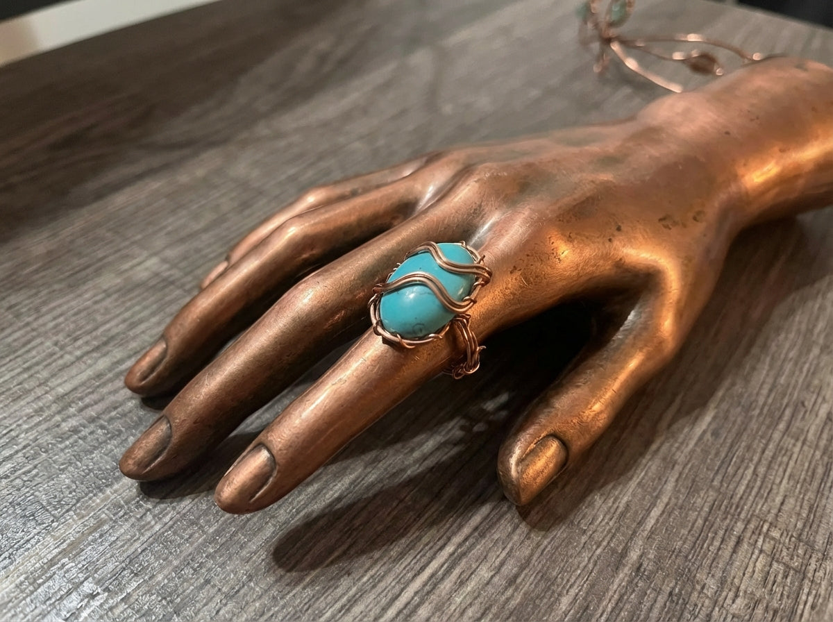 Turquoise Wave Crystal Ring