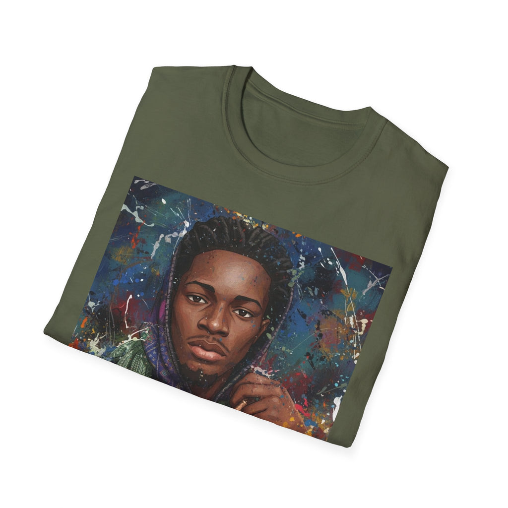 Arcaze Portrait T‑Shirt — Cosmic Musician Artwork