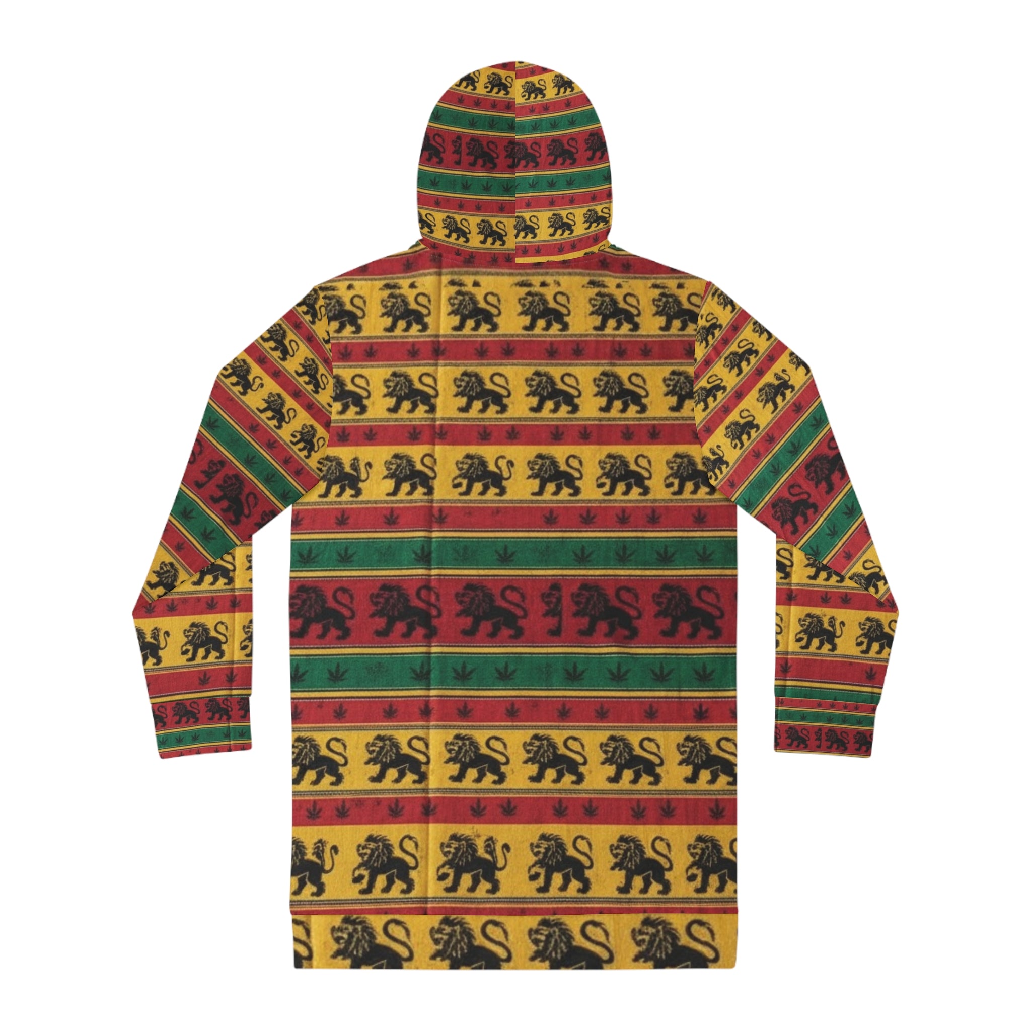 WKE WRLD Vibrant Rasta Inspired Women's Hoodie Dress, Stylish Streetwear, Rasta-Inspired Fashion, Cozy Layering Piece, Perfect for Festivals and Parties